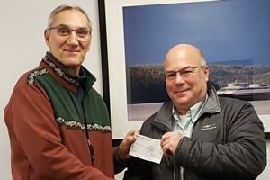 Shoreside Petroleum presented a donation check